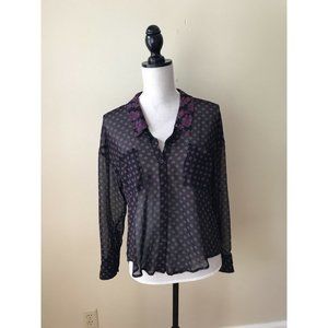 FREE PEOPLE Womens Tea Combo Flower Button Down